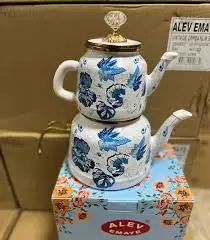 ست کتری و قوری روگازی لعابی طرح دار ALEV EMAYE ( تولیدکشور ترکیه )