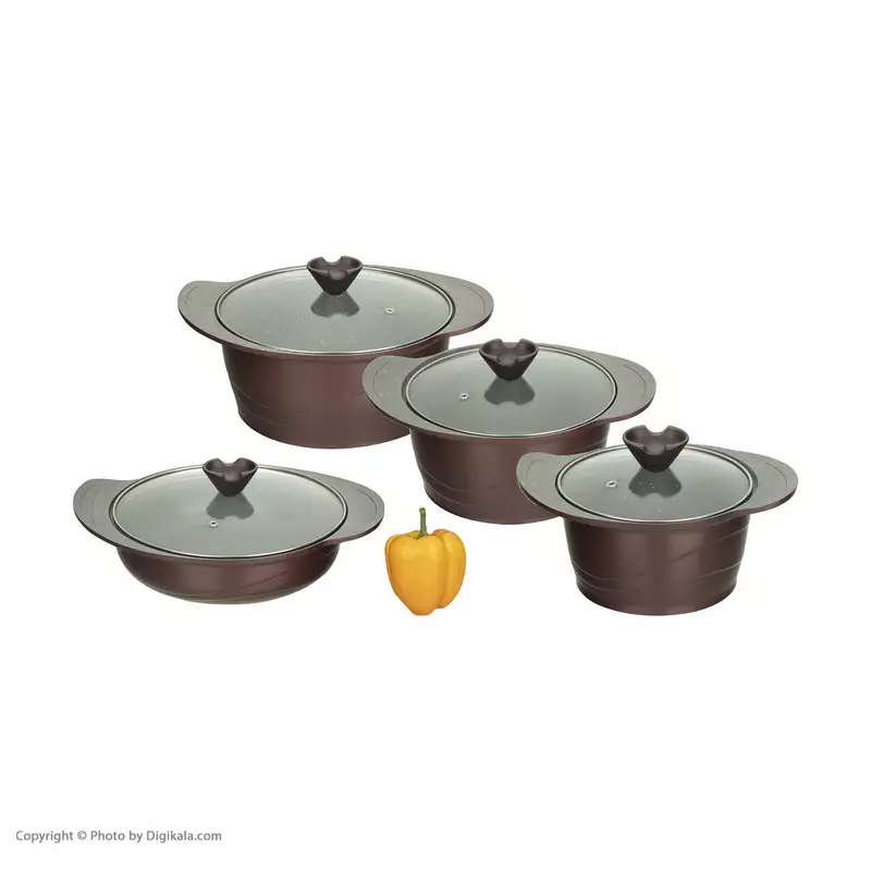 سرویس قابلمه پخت و پز 8 پارچه هورتاش NW8 با طراحی زیبا و کارآمد"