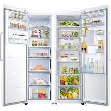 یخچال فریزر دوقلو سامسونگ مدل RR39M7310WW و RZ32M7120WW رنگ سفید با نمایشگر و آب‌سردکن